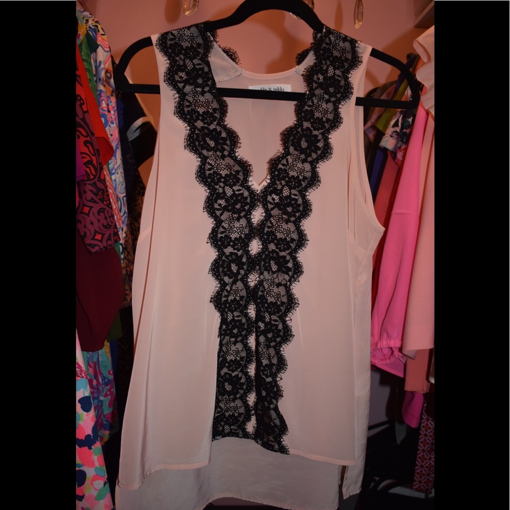 Robbi & Nikki Romantic Laced Trimmed Blouse